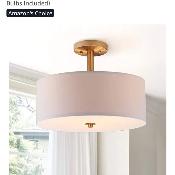 BRAND NEW IN BOX Safavieh Modern Gold and White Ceiling Light Fixture - Picture 2 of 7